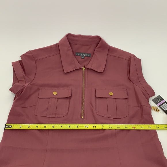 Sharagano Floraberry Dusty Mauve Utility Uniform Shift Dress New Nwt Size 6 - Picture 14 of 14
